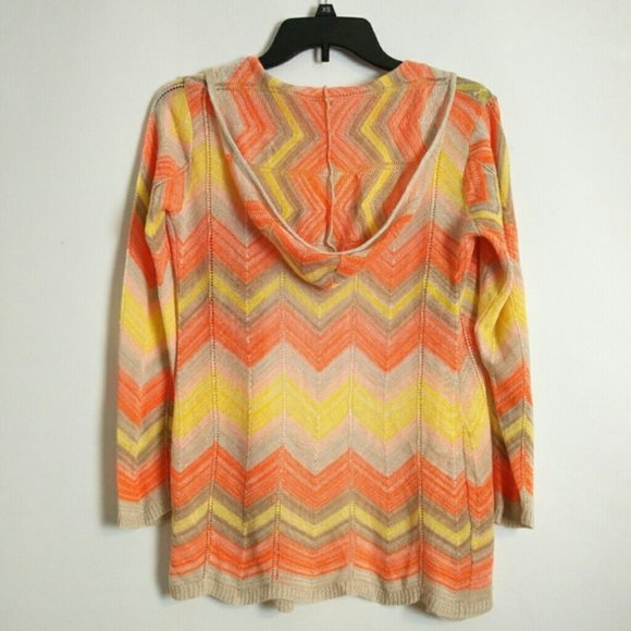Lightweight Zigzag Striped open front hoodie XS S - Picture 4 of 5